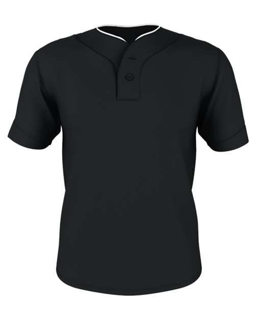 Men's Two Button Mesh Baseball Jersey With Piping