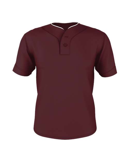 Men's Two Button Mesh Baseball Jersey With Piping