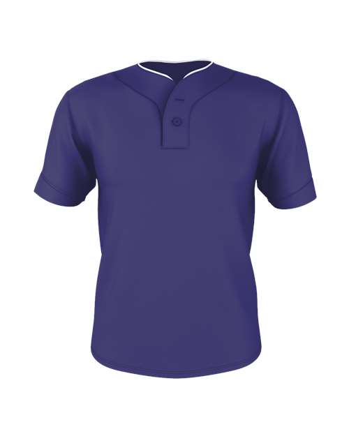 Men's Two Button Mesh Baseball Jersey With Piping