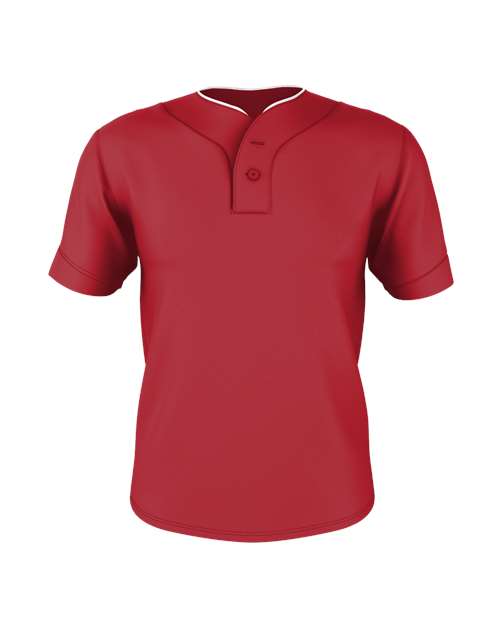Men's Two Button Mesh Baseball Jersey With Piping